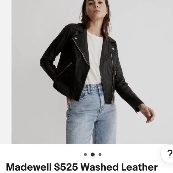Madewell Black Leather Moto Jacket Asymmetrical Design - Picture 2 of 3